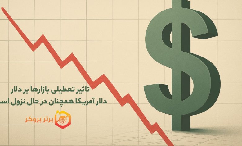 تاثیر تعطیلی بازارها بر دلار، دلار آمریکا همچنان در حال نزول است