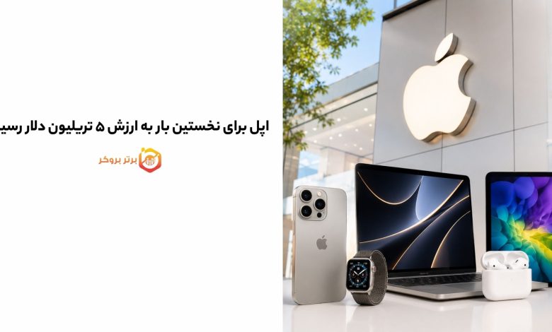 اپل برای نخستین بار به ارزش ۵ تریلیون دلار رسید 
